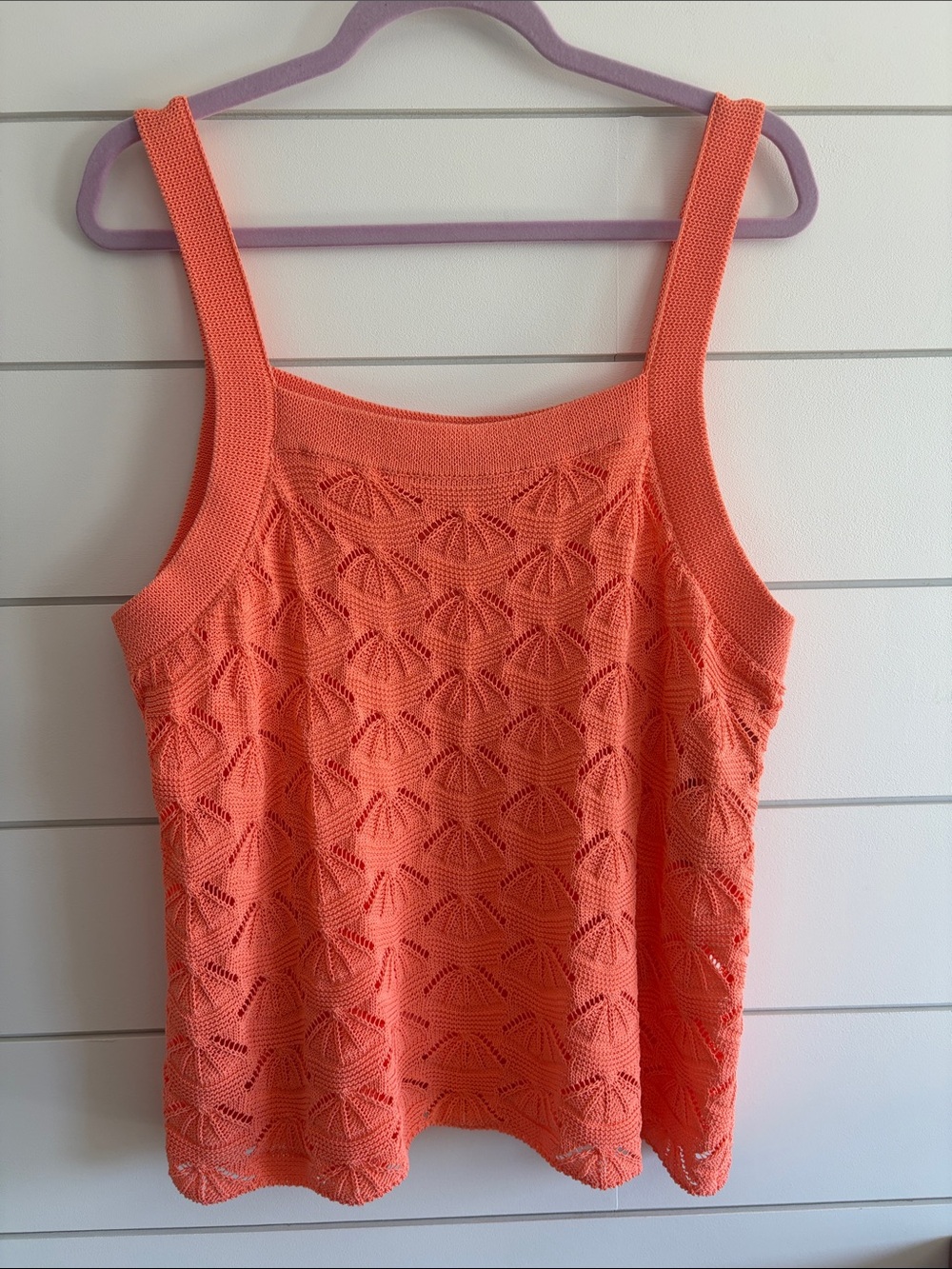 Karl Lagerfeld Coral Knit Crochet Tank Top NWT Size XL